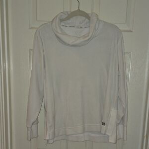 Calvin Klein Women's Cream Cowl Neck Fleece Top